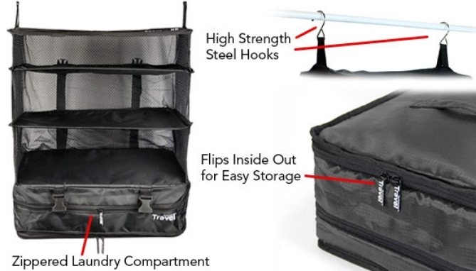 Picture 4 of Packable and Portable Hanging Travel Shelves: Choose Small or Large