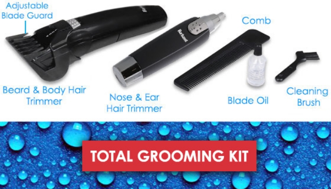 Picture 2 of 4 Piece Grooming Set with Nose Hair Trimmer by Barbasol