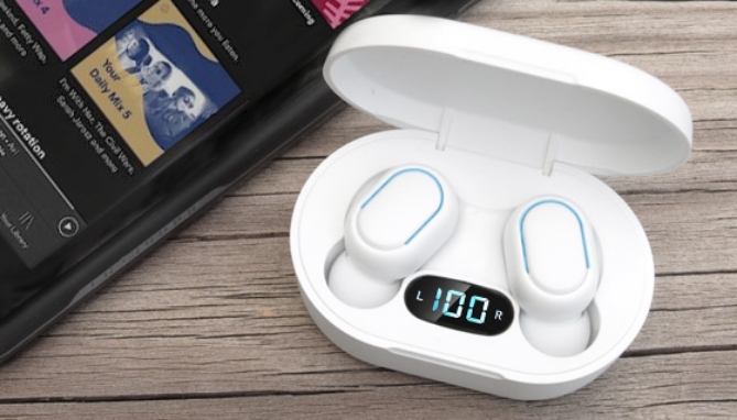 Picture 3 of Aquas Waterproof True Wireless Earbuds with Smart Display Charging Case