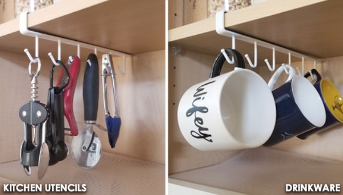 Picture 2 of Multi-use Under The Shelf Holder For Coffee Mugs and More