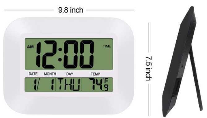 Click to view picture 3 of Large Display Digital Calendar Clock with Temperature Gauge