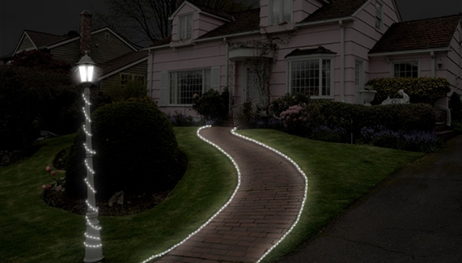 Picture 2 of 50 LED Solar Rope Lights White - 16.5 ft. of Lights (23 ft E to E)