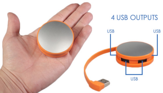 Click to view picture 3 of 4-Port Portable USB Hub
