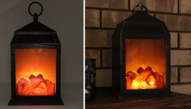 Picture 5 of LED Simulated Wood Burning Fireplace Lantern