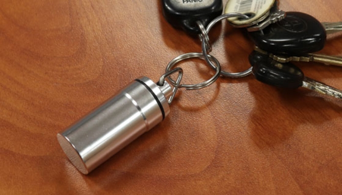 Picture 3 of Aluminum Key Ring Pill Box