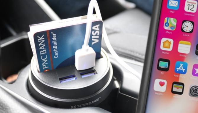 Picture 4 of 3 USB Port Car Cupholder Charger