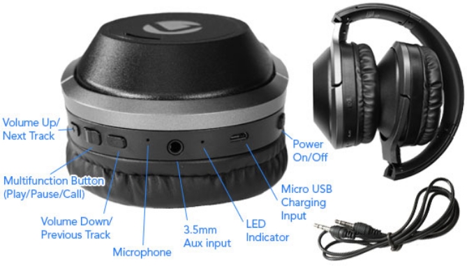 Picture 4 of Bluetooth Headphones with Carrying Case Harmonic Series