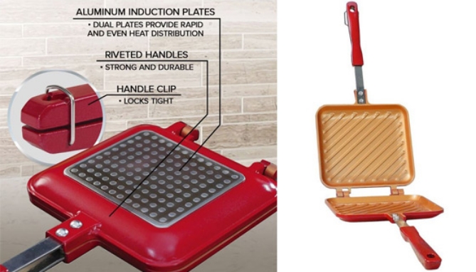 Picture 3 of Red Copper Flipwich: The Nonstick Panini-Making Pan