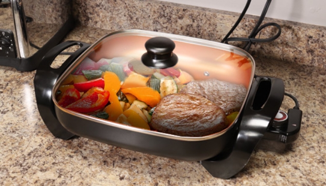 Picture 8 of Large Copper-Infused Electric Skillet Set