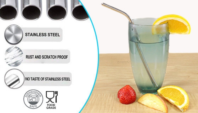 Picture 4 of 9pc Reusable Stainless Steel Straws
