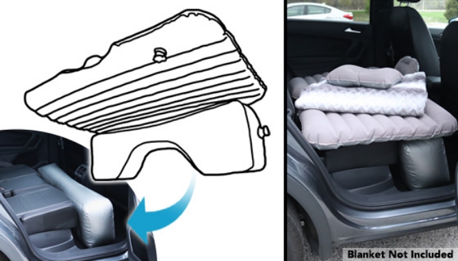 Picture 4 of 4-Piece Car Inflatable Mattress Kit with Electric Air Pump