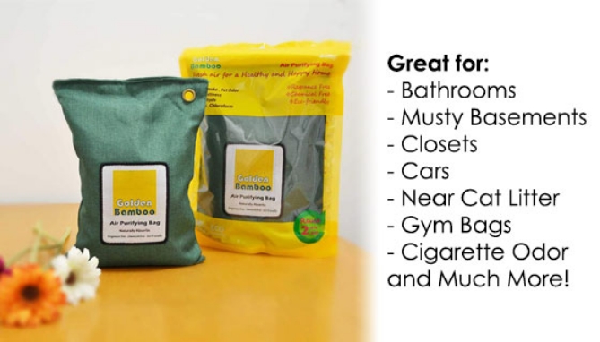 Picture 3 of Golden Bamboo Charcoal Air Purifying Bags