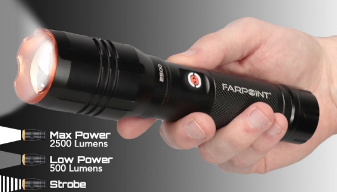 Picture 5 of Farpoint 2500LM Rechargeable Flashlight and Power Bank
