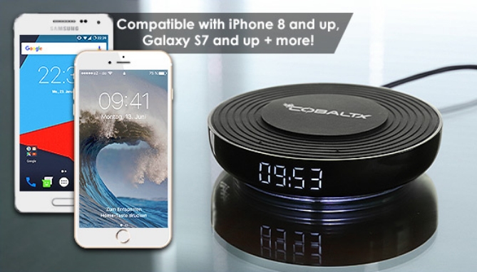 Picture 7 of Wireless Charging Pad with Digital LED Clock by CobaltX
