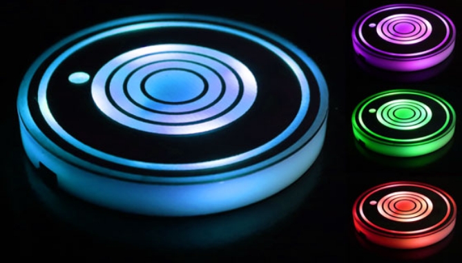 Picture 6 of 2-Pack Multicolored Coaster/Cup Holder Light w/ Nighttime and Motion Sensors