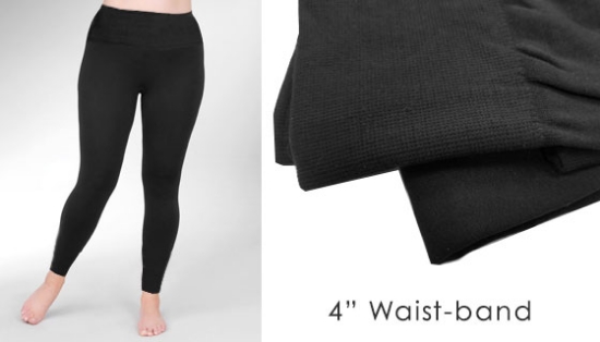 Black Fleece-lined Leggings for a Warm Cozy Slimming Fit - PulseTV