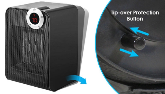 Click to view picture 5 of Touch-Activated Digital Oscillating Space Heater by Modern Home