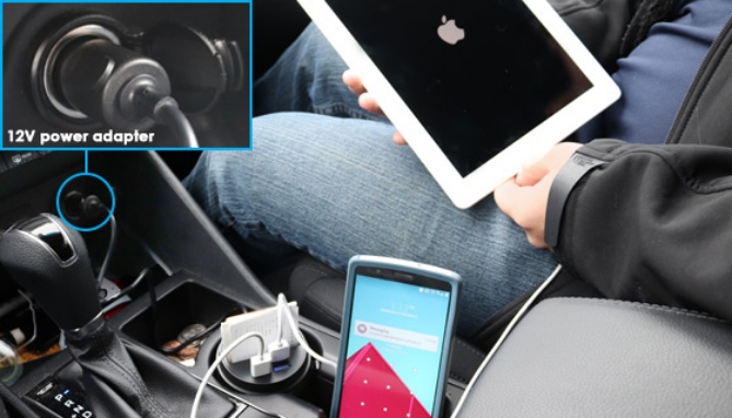 Picture 5 of 3 USB Port Car Cupholder Charger