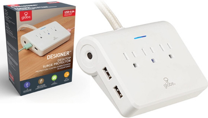 Picture 6 of Designer Desktop Surge Protector with 4 USB Ports