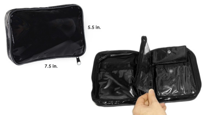 Click to view picture 4 of Black Vinyl Zippered Water-Resistant Bag
