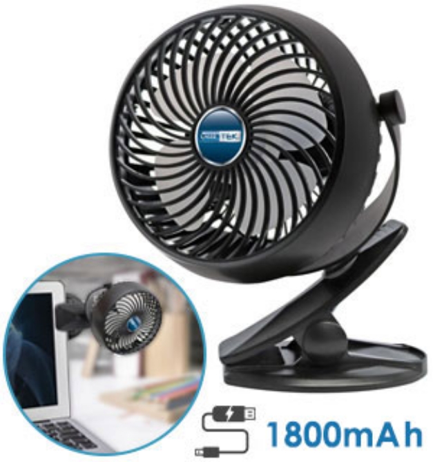 Picture 1 of Clip-N-Cool Rechargeable USB Fan