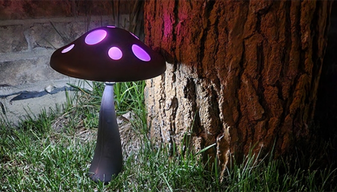 Picture 5 of Solar Powered Mushroom Landscape Light w/ Color Changing Lights