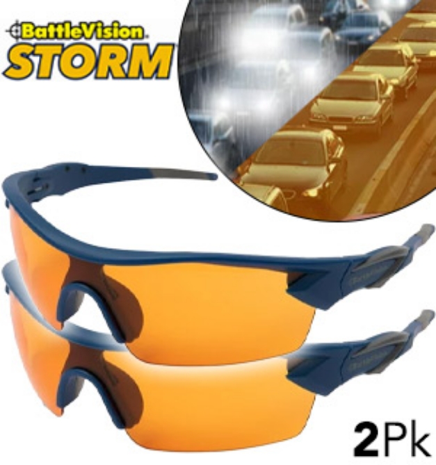 Picture 1 of BattleVision Storm and Night Vision Glasses 2pk - The Ultimate Bad Weather Driving Glasses