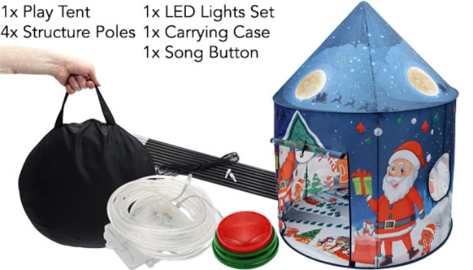 Picture 2 of Pop-Up and Play Christmas Kids Tent with Lights and Sounds