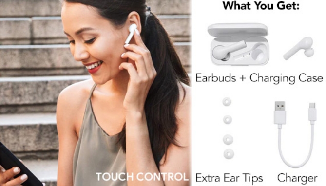 Click to view picture 4 of True Wireless T21 Earbuds 40-Hour Total Playtime