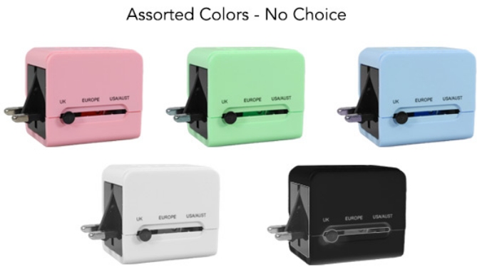 Click to view picture 6 of Universal Travel Adapter with 2 USBs and Protective Case