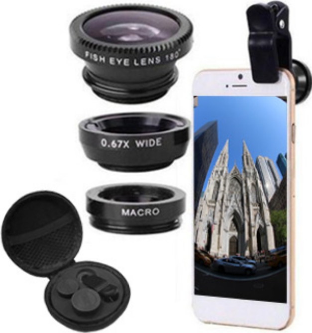Picture 1 of Phone Photo Kit with Macro, Wide Angle, And Fisheye Lens