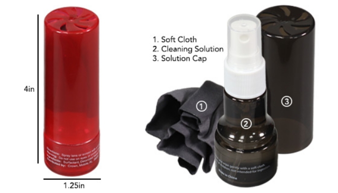 Click to view picture 2 of Lens Cleaner and Microfiber Cloth Combo