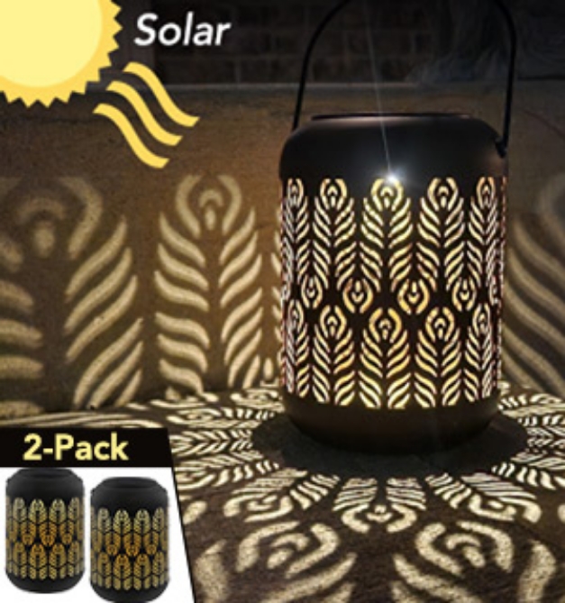 Picture 1 of Solar-Powered Shadow Decoration Lantern 2pk