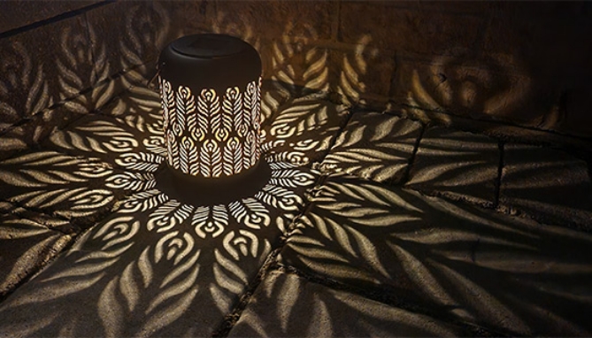 Click to view picture 5 of Solar-Powered Shadow Decoration Lantern 2pk