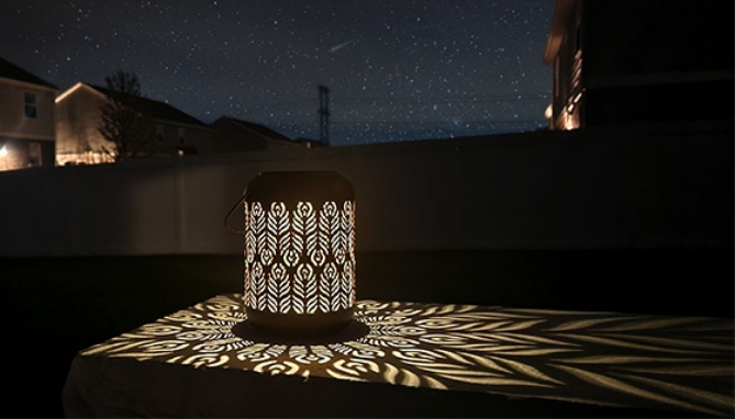 Click to view picture 6 of Solar-Powered Shadow Decoration Lantern 2pk