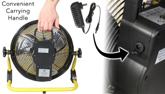 Picture 3 of Extra Large 12in Rechargeable High Velocity Fan