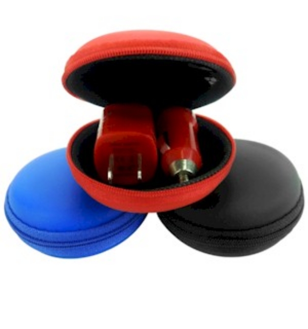 Picture 1 of USB Wall and Car Charging Adapters with Protective Carrying Case