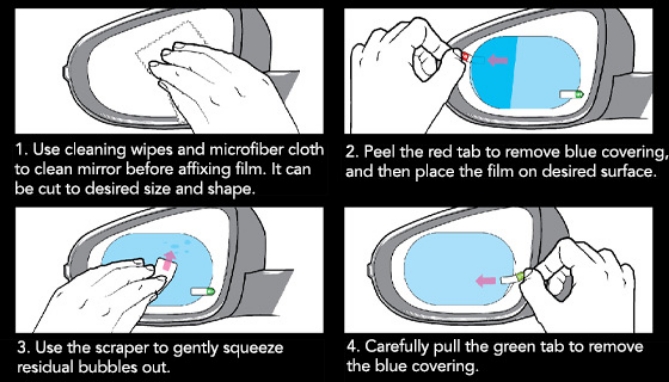 Click to view picture 3 of Waterproof Film Kit for Car Side Mirrors
