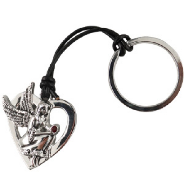 Picture 1 of 3D Guardian Angel Charm with Genuine Leather Tether