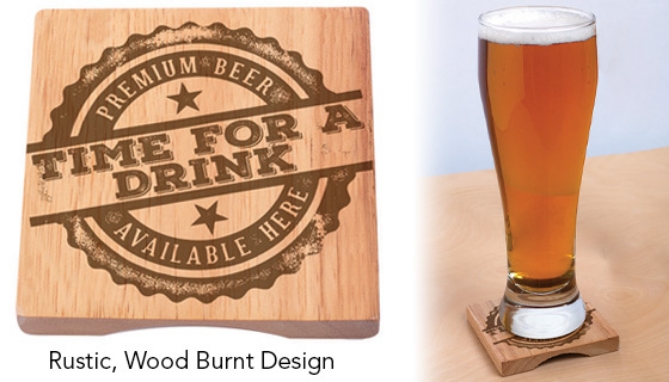 Click to view picture 3 of 4-Pack of Wooden Coaster w/ Built-In Bottle Opener (Dented Packaging)