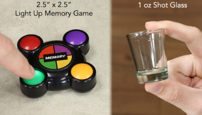 Click to view picture 2 of 4-Pack Premium Shot Glasses with FREE Memory Game (Dented Packaging)