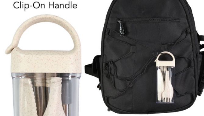 Click to view picture 4 of Portable and Reusable Utensil Set With Clip-On Carrying Case