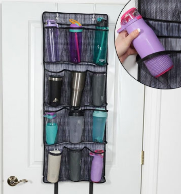 Picture 1 of Water Bottle and Tumbler Storage, Over the Door Organizer for Stanley, Yeti, Owala, and More!