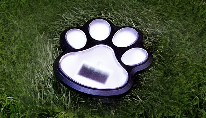 Picture 4 of 4PK Cordless Paw Print Solar LED Lights