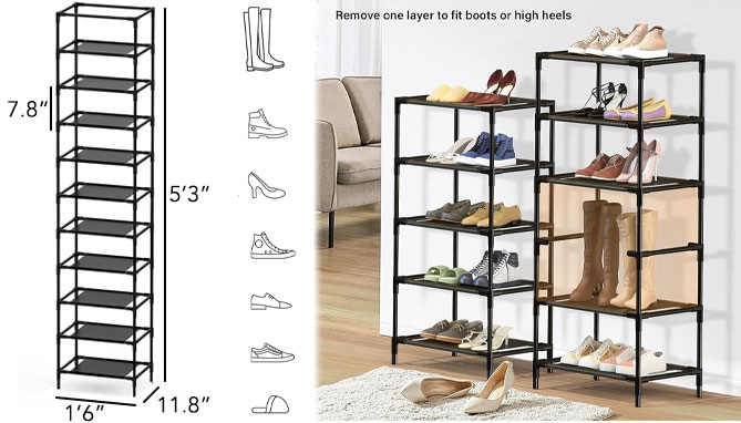 Click to view picture 4 of Adjustable Portable Closet/Shoe Organizer