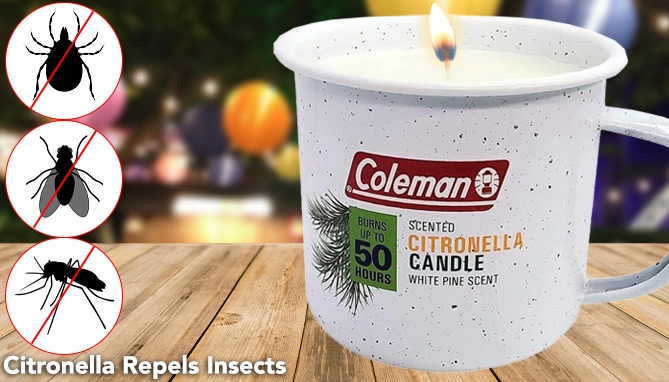 Click to view picture 2 of Coleman® Nostalgic Tin Mug Citronella Repellent Candle 6-Pack