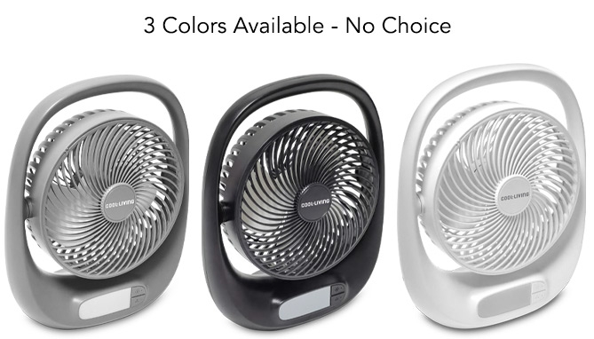 Click to view picture 3 of Lightweight and Portable, Adjustable, Rechargeable Fan With LED Light