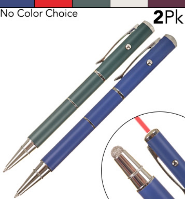 Picture 1 of 2pk Executive Style Weighted Pen, Stylus, & Laser 