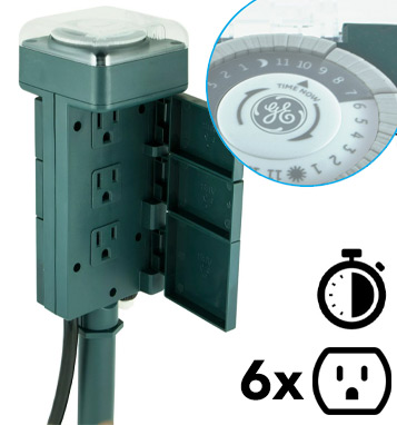 GE 6 Outlet Outdoor Yard Stake Timer