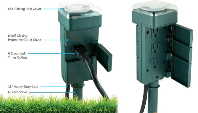 Click to view picture 6 of GE 6 Outlet Outdoor Yard Stake Timer